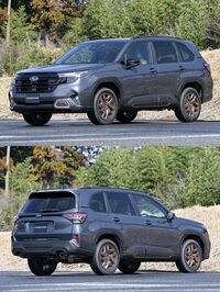 1.8リッターターボモデルの「スポーツ」は、左右2本出しのマフラーを装備。ブロンズのアクセントも目を引く。