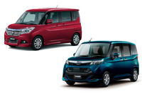 コンパクトハイトワゴンの「スズキ・ソリオ」と「ダイハツ・トール」。