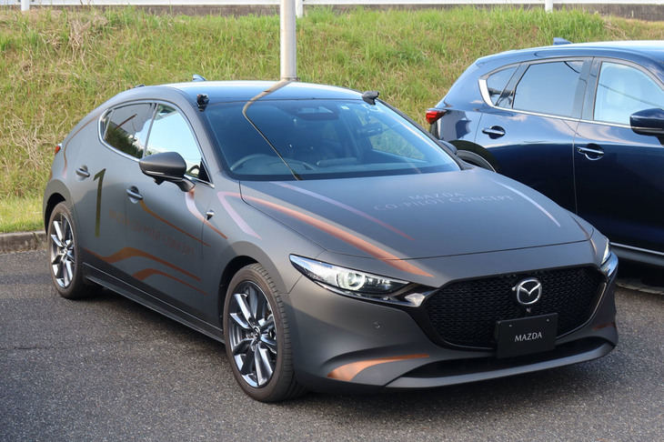 マツダの三次自動車試験場で体験した「マツダ・コパイロット コンセプト2.0」を搭載した試作車。