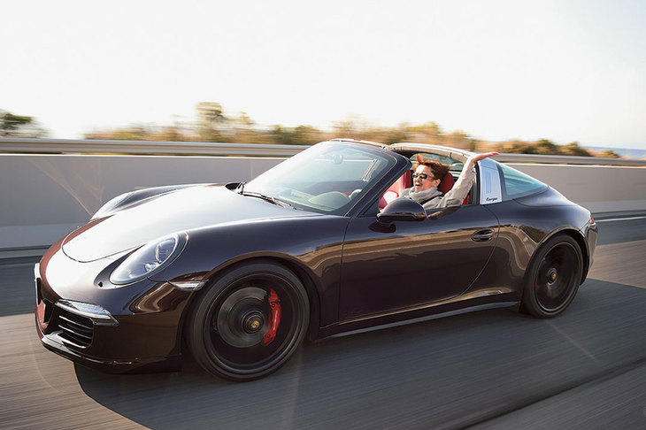 2016年のJAIAで試乗した991型「911タルガ4 GTS」。さすがにGTSはサスペンションがハードだった。（写真＝池之平昌信）