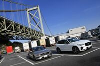 関門自動車道 壇ノ浦パーキングエリアにて。平家滅亡に思いをはせ、つかの間の本州に別れを告げる。