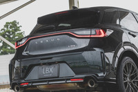 リアセクションはデュアルマフラーと専用バンパーで低重心感を強調。フロントともども空力性能の強化にはエアレースで培った知見が注ぎ込まれている。