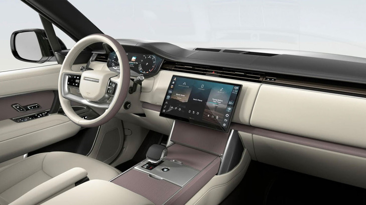 ボディーカラーが「コンステレーションブルー」のモデルに組み合わされる、ペルリーノインテリア。