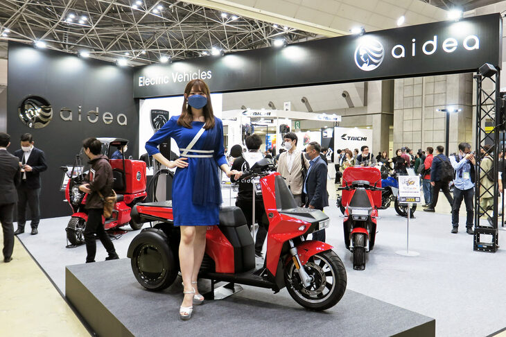 東京モーターサイクルショー2023の会場より、アイディアの展示ブースの様子。