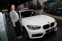 ドイツ系プレミアムブランドはそろって教習車も展示した。これは「BMW 118d」。