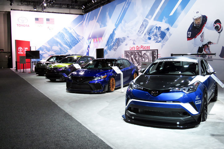 ロサンゼルスモーターショー2017のトヨタブースの様子。