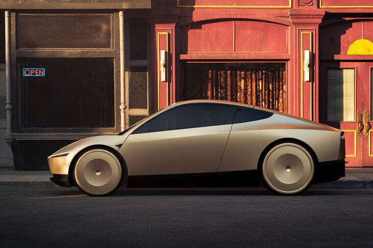 「ロボタクシー」のスタイルはご覧のとおり。スポーツクーペを思わせるスタイリッシュ（？）なお姿である。