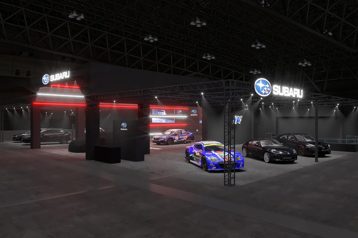 「東京オートサロン2025」におけるスバルとスバルテクニカインターナショナル（STI）の共同ブースのイメージ。