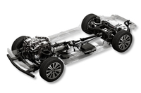 マツダが発表した、新開発のエンジン縦置きプラットフォーム。マツダの次世代戦略ではエンジン車の廃止は予定されておらず、むしろエンジンの進化も重視した内容となっている。