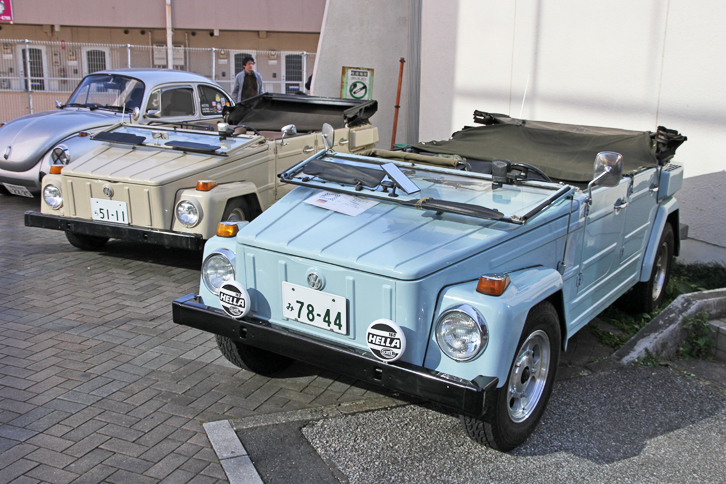 「フォルクスワーゲン・タイプ181」。第2次大戦中の軍用車である「キューベルワーゲン」の民生用発展型ともいうべきモデルで、ベースはもちろん「ビートル」。1969年にデビュー、アメリカでは「シング」（Thing）と呼ばれた。