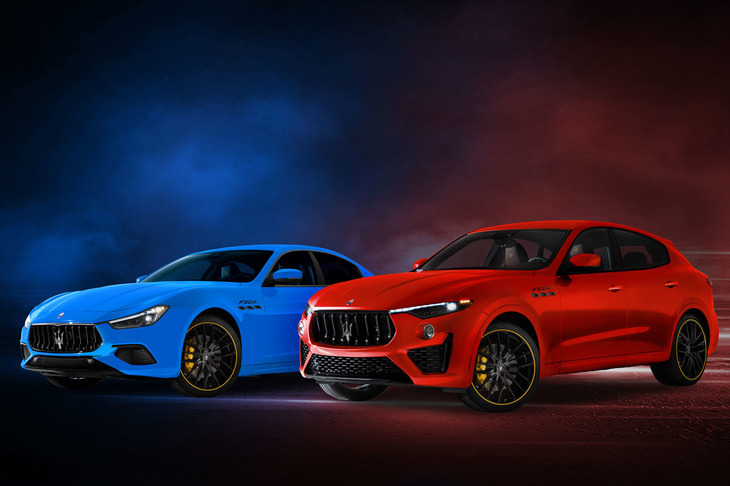マセラティの「レヴァンテFトリブート」（写真右）と「ギブリFトリブート」。