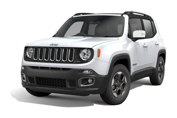 「ジープ・レネゲード セーフティエディション」。ボディーカラーはアルパインホワイト。