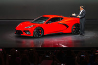 2019年7月18日（現地時間）に発表された、“C8”こと8代目「シボレー・コルベット スティングレイ」。