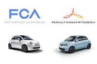 FCA（左）とルノー（右）の経営統合が破談になってから5カ月足らず。FCAが再度の交渉相手に選んだのは、またもフランス系の企業連合だった。