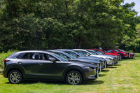 今回の試乗イベントに用意されていた「CX-30」。ボディーサイズは全長×全幅×全高＝4395×1795×1540mm、ホイールベースは2655mm。