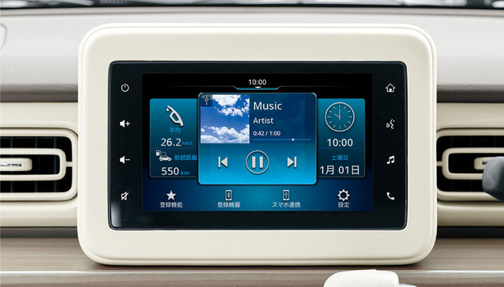 新たにオプション設定された7インチのディスプレイオーディオ。