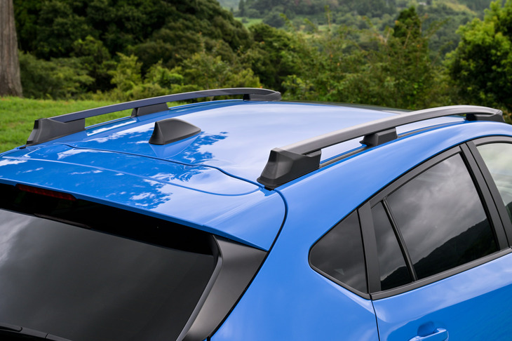 ルーフレールやグリルバー、ドアミラーカバーの色もグレードによって異なり、「ツーリング」はブラック、「リミテッド」（写真）はダークグレーとなる。