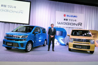 2017年2月の「ワゴンR」発表会の様子。スズキは“ACCブーム”到来の前に主要モデルのモデルチェンジを済ませてしまっていた。