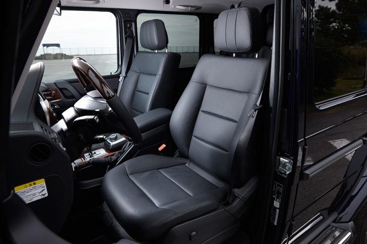 「G550」には、「G350d」ではオプション扱いとなる本革シートが標準で装備される。