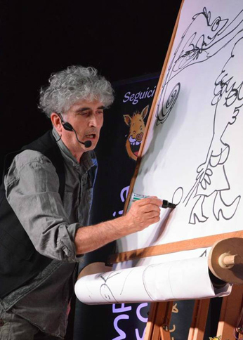 「カングー」を溺愛するイラストレーター、アレッサンドロ・ヴァレンティ氏。