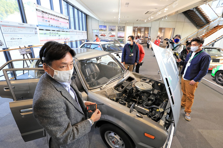 取材会では、ホンダの開発関係者による解説も行われた。写真は1981年入社で、多数のクルマのパッケージ開発に携わってきた樋口彰男氏。