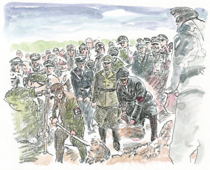 アウトバーンの着工式では、アドルフ・ヒトラーが自ら鍬（くわ）入れを行った。