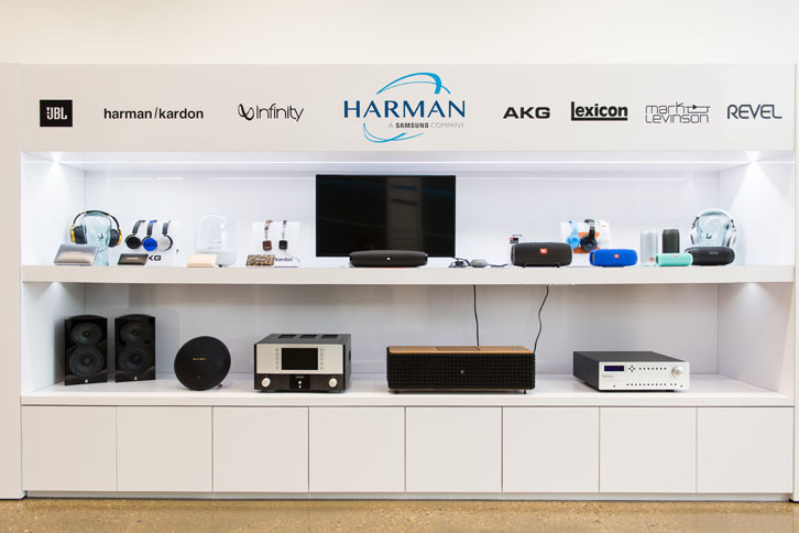 ハーマン・インターナショナルは、JBL、マークレビンソン、ハーマンカードン、インフィニティ、レキシコンなどの名門オーディオブランドを所有している。