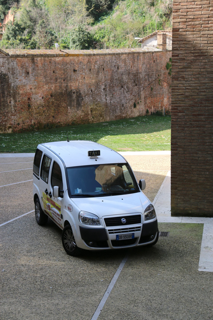 その高い乗降性と広い荷室容量から、イタリアではタクシーとしても重用されてきた。2014年にシエナで撮影。