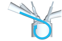 従来にない高タンブルを実現し、燃焼を改良した。