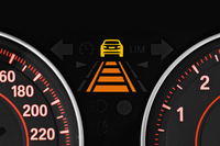 「レーンチェンジウォーニング」の作動を示すアイコン。