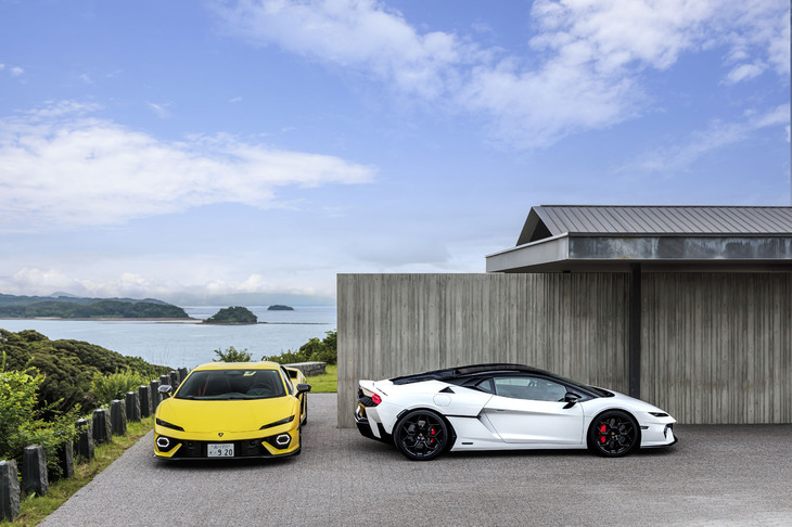 「Lamborghini Summer Days 2026」の参加者が宿泊したTAYUTA。有明海に浮かぶ高杢島（たかもくじま）を眼下に見下ろす、上天草有数のラグジュアリーホテルとして知られる。