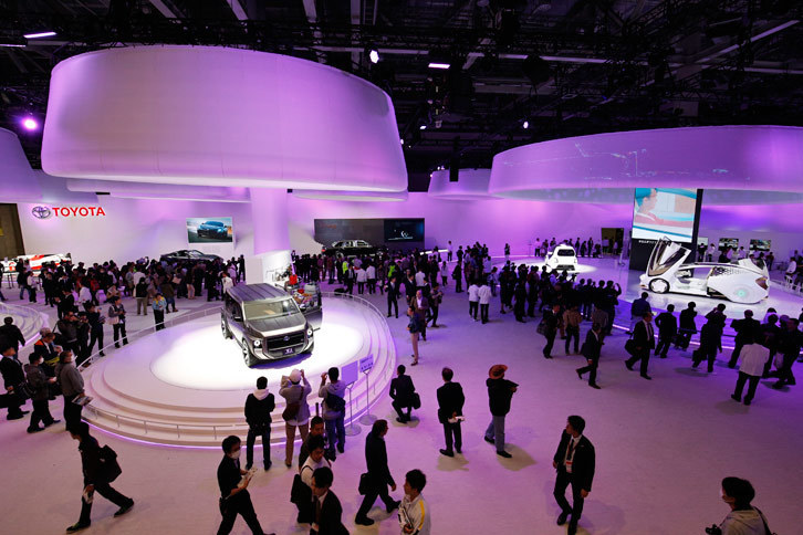 第45回東京モーターショーにおける、トヨタのブースの様子。