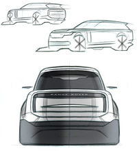 現行型「レンジローバー」のデザインスケッチ。
