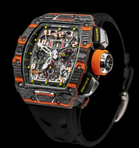 スイスの高級腕時計メーカーであるリシャール・ミルと、マクラーレン・オートモーティブとのコラボレーションにより制作された「RM 11-03フライバッククロノグラフ マクラーレン」。販売数は500本の限定となっている。