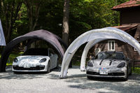 試乗車として用意されたのは「パナメーラ4 E-ハイブリッド スポーツツーリスモ」「718ケイマン」「マカン」。