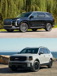 渕野氏が「日本でもウケそうなのに」と思う2台。上が「ヒョンデ・パリセード」、下が「キア・テルライド」。