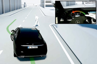 「緊急回避補助システム」はステアリングの制御技術を利用した、歩行者との衝突回避支援システムである。