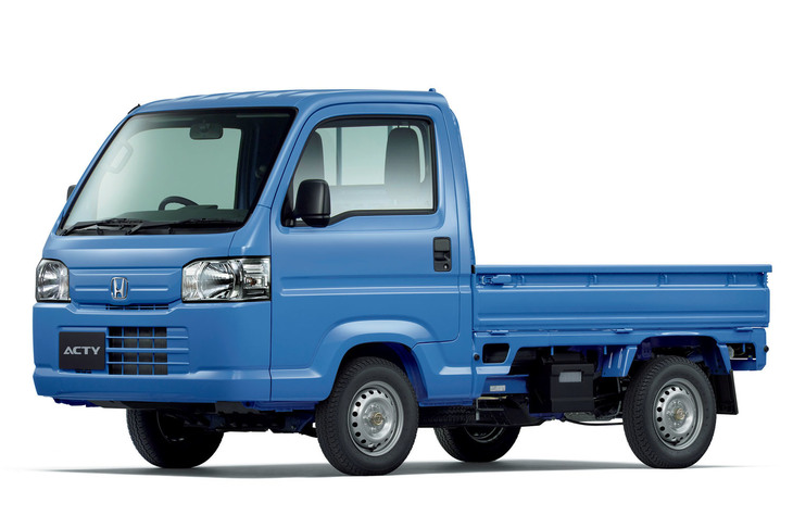 こちらはカタログモデルの「アクティ トラック」。ボディーカラーは「ベイブルー」。