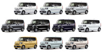 標準車のボディーカラーは全10種類。写真下段の3色が「ファッションスタイル」の専用色だ。また中段右端の「タフタホワイトIII」は、「N-BOXスロープ」の専用色となる。