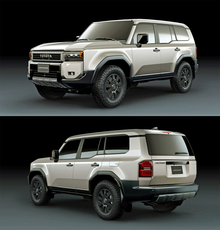 清水氏は丸目2灯のヘッドランプをいたくお気に入りのようだが、「ランクル250」は写真のとおり角目のモデルもある。2種類のフェイスデザインが用意されているのだ。