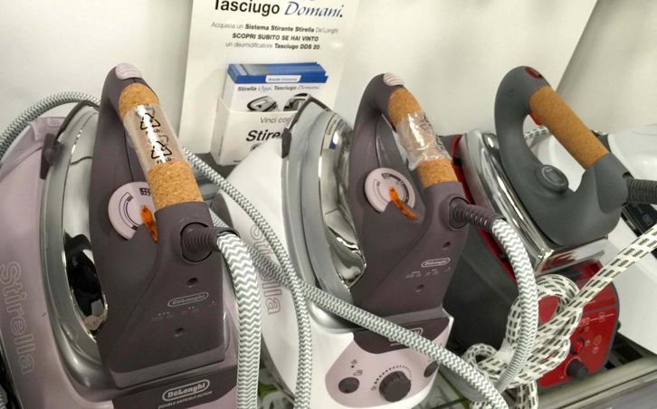 伝統的なスチームボイラー分離型は、イタリアでは、いまだにアイロン販売スペースの半分を占める。