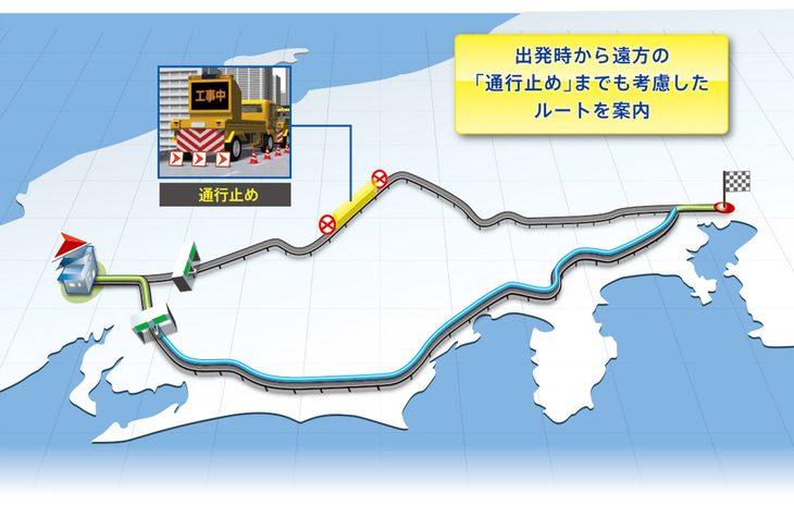 目的地までのルートの数が少なかったときなど、走り始めてしまったルートに通行止めがあったりしたら目も当てられない。スマートループを利用すれば出発時に全ルートの情報をキャッチするので最初からスムーズに走れるルートが選べる。