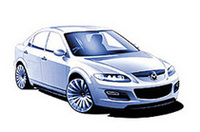 
	【写真上】2002年8月、6年ぶりにフルモデルチェンジしたデミオの欧州版「Mazda2」。
	【写真下】「Mazda6 MPS Concept」。新形状の5ポイントグリルや、大口径のエアインテークを採用し、スポーティさを強調。前後バンパーの形状変更により、空力特性を向上させると同時に、安定感を高めたという
	 