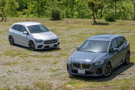 「BMW 2シリーズ アクティブツアラー」と「メルセデス・ベンツBクラス」を比較試乗。姿かたちはよく似た両...