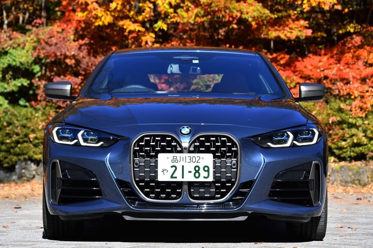 本文で触れたナンバープレートとの位置関係はご覧の通り。ちなみに、より横長な欧州のプレートもキドニーグリルより内側におさまる。