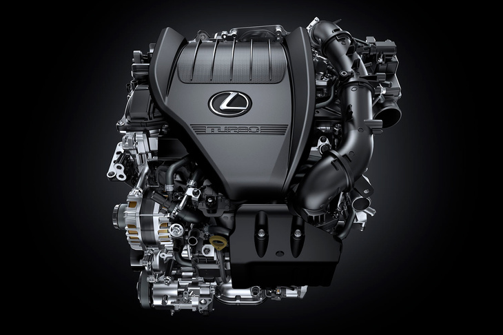 「NX350」に搭載される、新開発の2.4リッター直4ツインスクロールターボエンジン。最高出力279PS/6000rpm、最大トルク430N・m/1700-3600rpmを発生する。