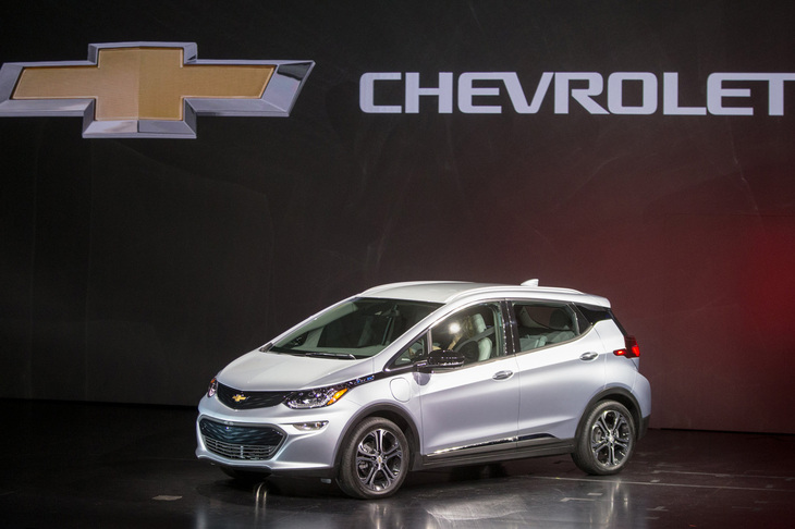 2017ノースアメリカン・カー・オブ・ザ・イヤーの乗用車部門でイヤーカーに輝いたゼネラルモーターズの「シボレー・ボルトEV」。
