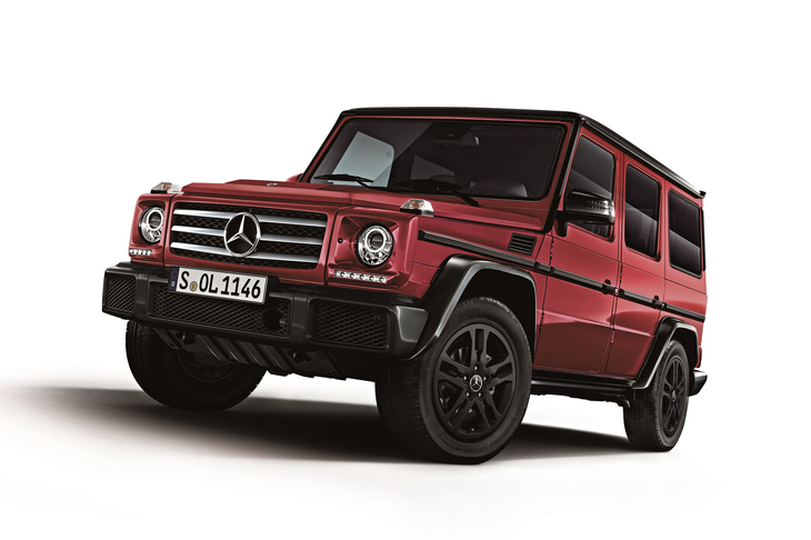 「G350d Heritage Edition」。「インペリアルレッド」（写真）のモデルは100台限定で販売される。